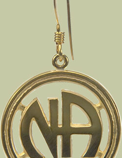 NA Logo Earrings with Open Design