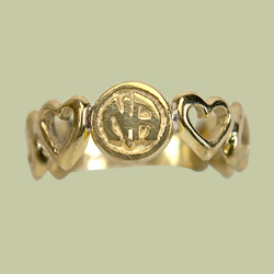 1532 7 Heart Ring with the 7 Heart Ring with the Narcotics Anonymous Logo.