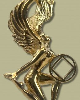2071 Winged Woman w NA Service Symbol Pendant