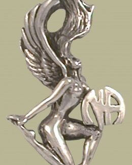 072 Winged Woman W Narcotics Anonymous Logo Pendant