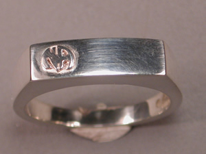 1564 Mens Signet Ring w Narcotics Anonymous Logo
